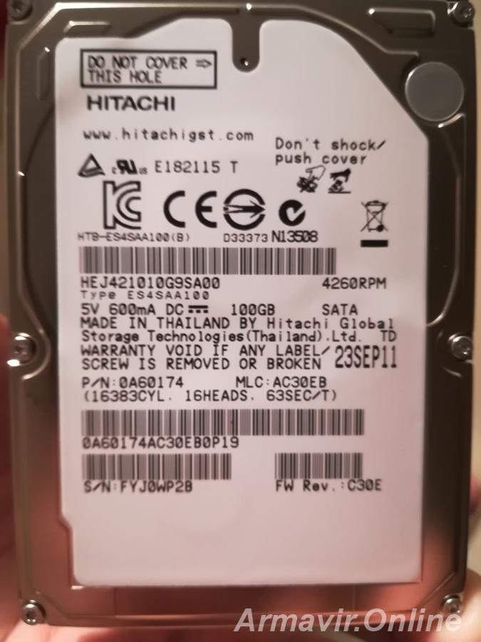 Hitachi 2.5 sata hdd 100gb - купить на сайте объявлений Армавир онлайн