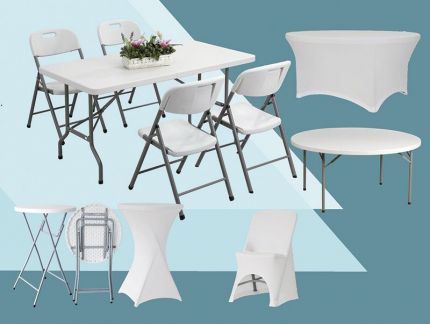 Аренда складной мебели: столы, стулья, чехлы  Армавир