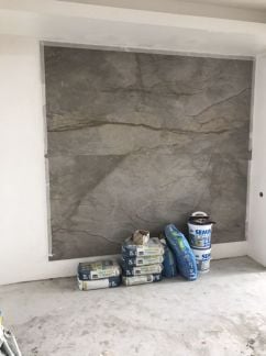 Укладка крупноформатной плитки слэб каменный шпон  Армавир